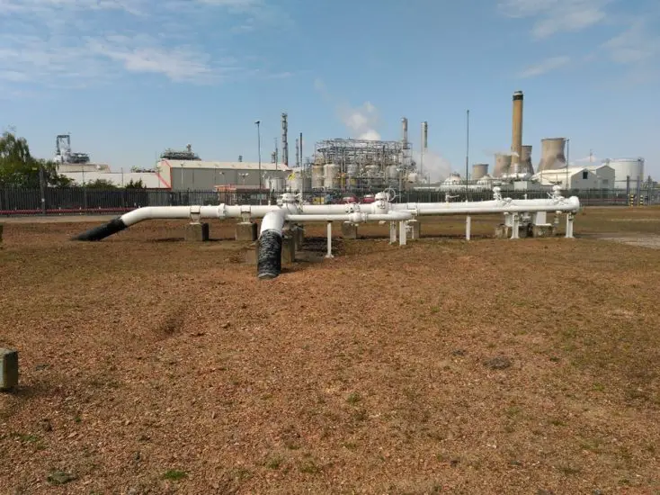 Hydrogen fuel network - Existing pipework at the INEOS FPS Kinneil site