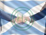 Green hydrogen - partnership - handshake - Scotland Flag