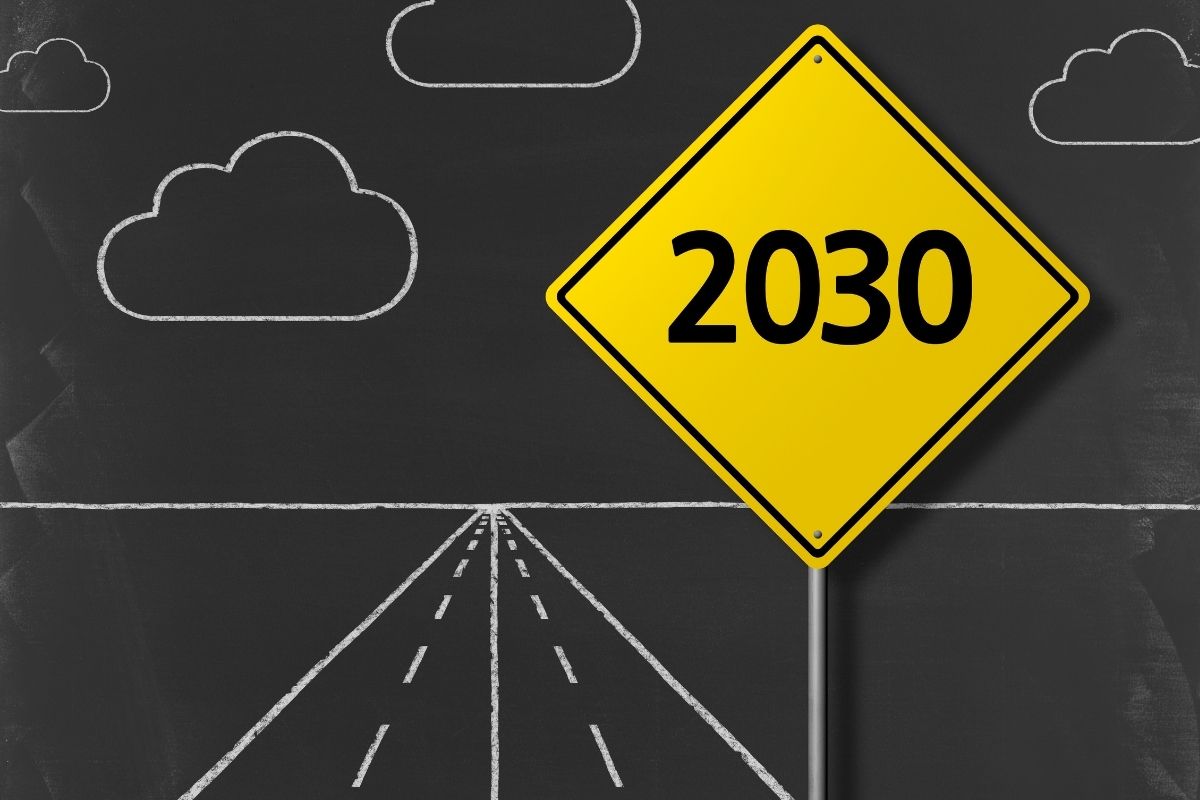 Hydrogen Transportation - 2030 road sign