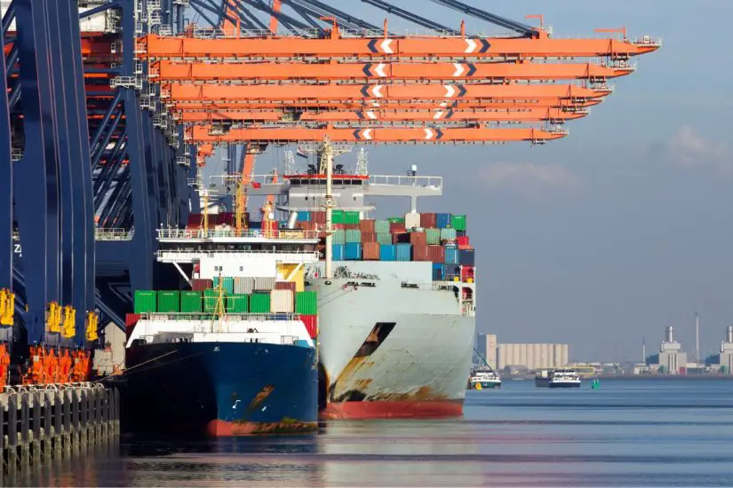 Ships in Port of Rotterdam