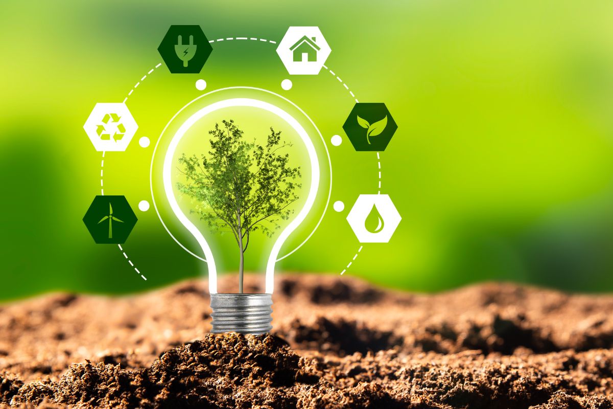 Green hydrogen - Light bulb - renewable energies