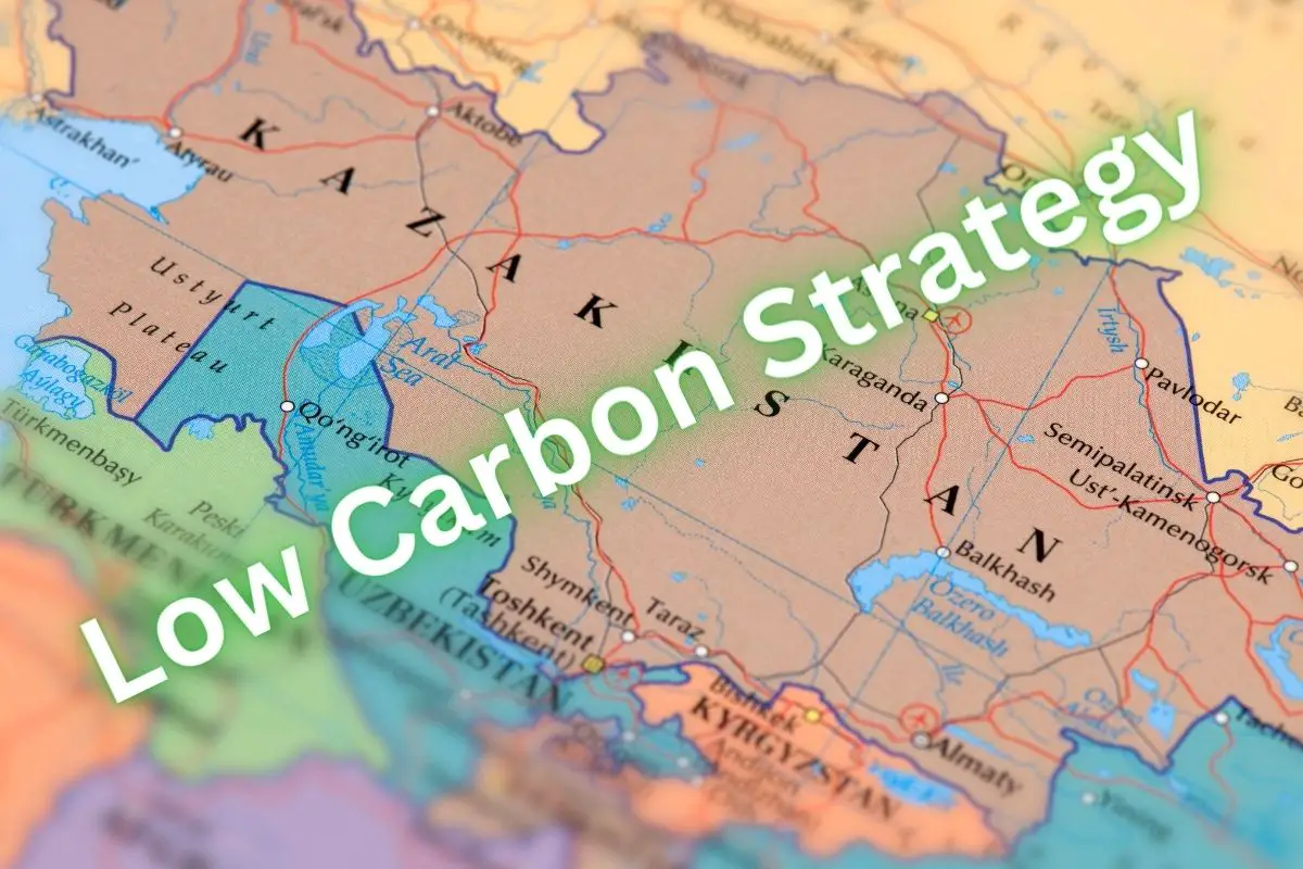 Green hydrogen - Kazakhstan on map - low carbon strategy