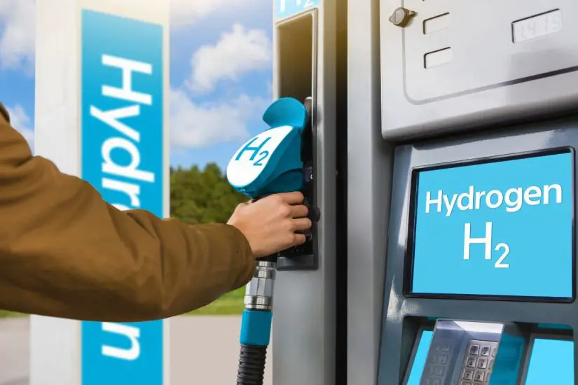 Hydrogen Car - Person at an H2 refueling Station