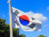 Hydrogen industry - South Korea Flag flying