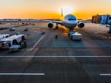 Hydrogen fuel pipeline - Image of airport at sunset