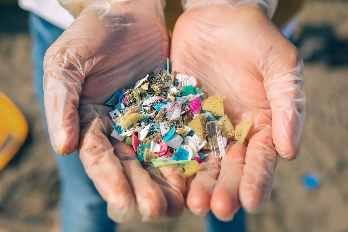 Hydrogen Fuel - Microplastics in hands