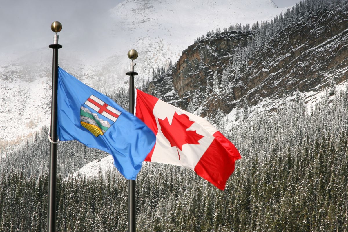 Commercial hydrogen trucks - Alberta Flag, Canada Flag