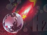 Green hydrogen - China Flag - Globe - H2