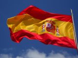 Green hydrogen - Spain Flag blowing in wind