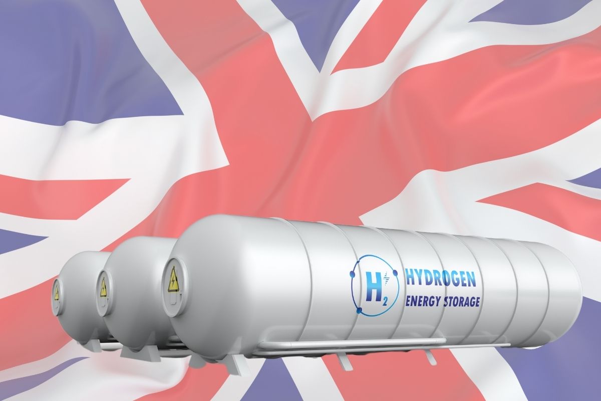 Green hydrogen - UK Flag - Hydrogen Storage