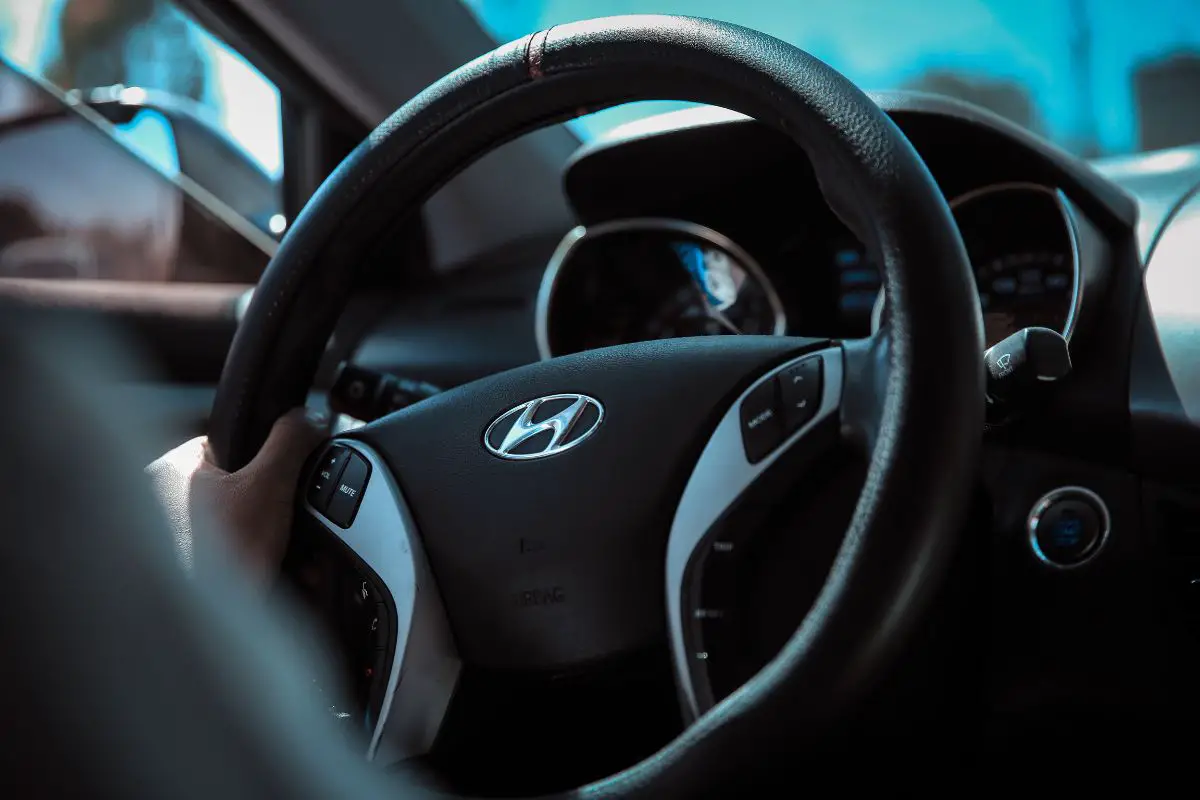 Hydrogen passenger vehicles - Hyundai steering wheel