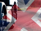 Hydrogen Vehicle Systems - Truck on Road - UK Flag