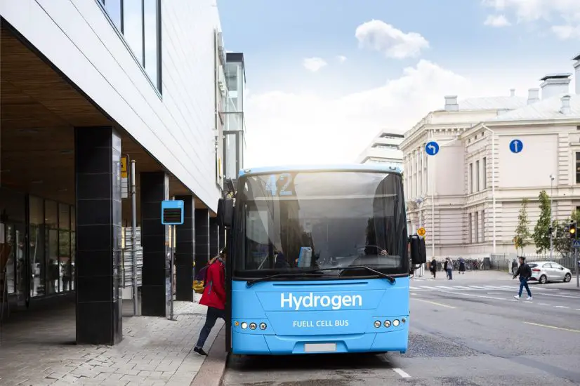 Hydrogen Bus - Image of person getting on to H2 Bus