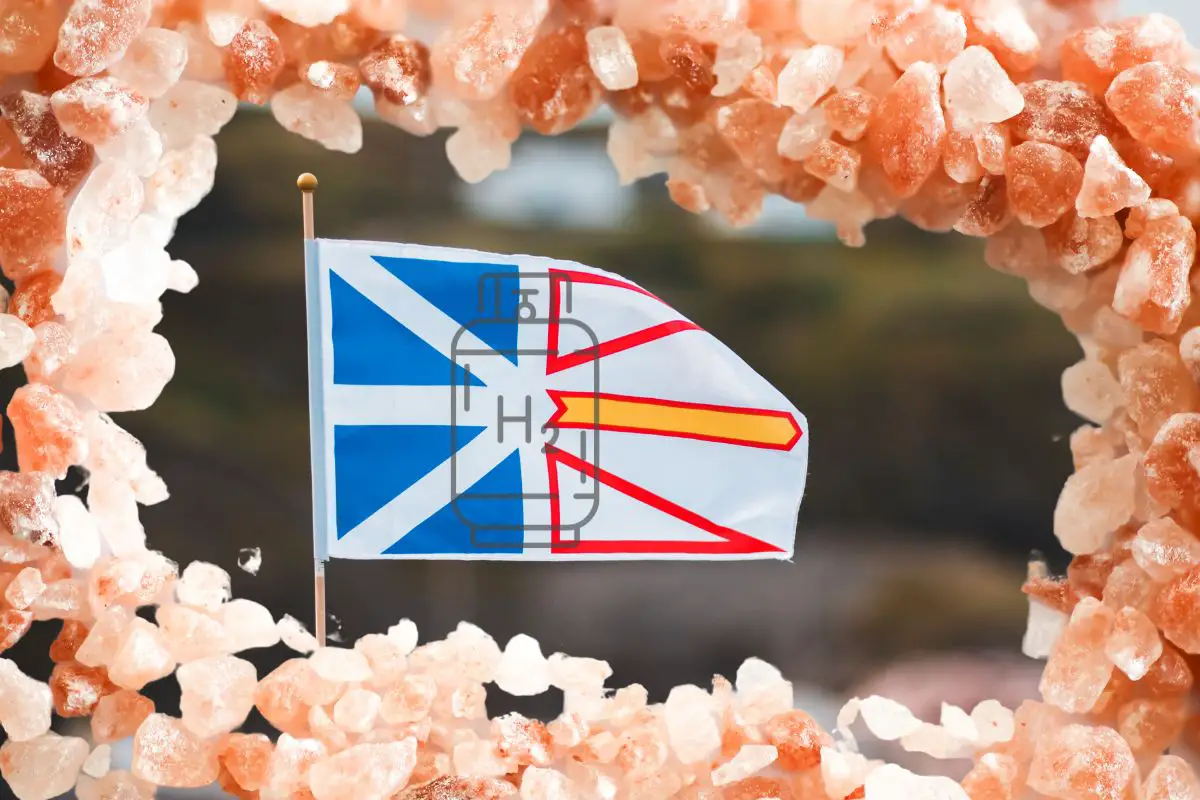 Hydrogen Storage - Rock salt surrounding Newfoundland flag