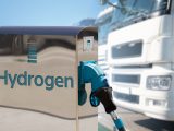 Hydrogen station with a truck