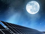 Solar energy - Solar panels under moon