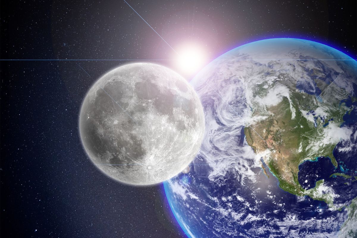 Solar energy - earth and moon
