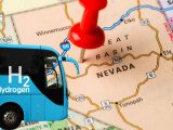 Hydrogen fuel cell Bus - Nevada on map