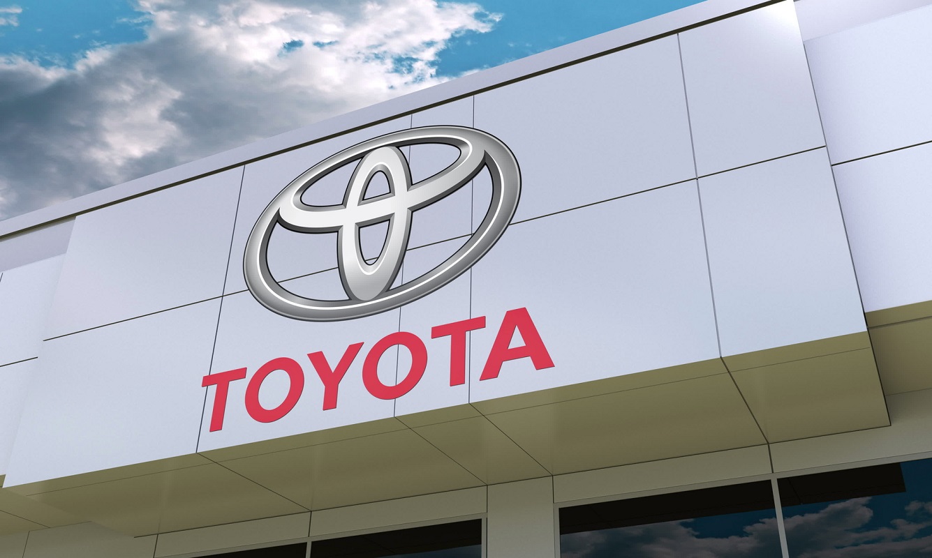 Hydrogen trucks - Toyota Logo on Building