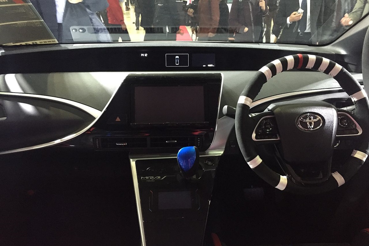 Hydrogen cars -Toyota Mirai - Interior of rally car