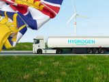 Hydrogen trucks - BC Flag and H2 Truck