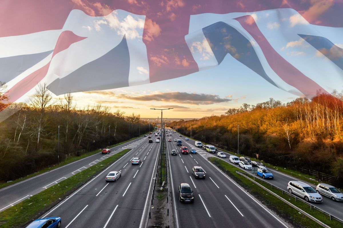 FCEV Program - UK Flag - Cars on Road