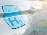 Hydrogen combustion engines - Image of an H2 Car with Hydrogen Fuel News logo