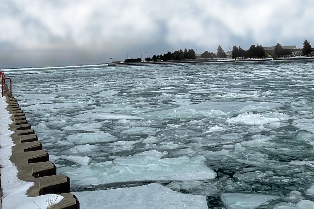 Hydrogen ferry - Image of broken ice floating on water