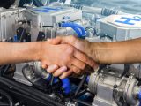 Hydrogen fuel cells in a truck - Handshake