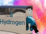 Hydrogen refueling - Station with colors in the background