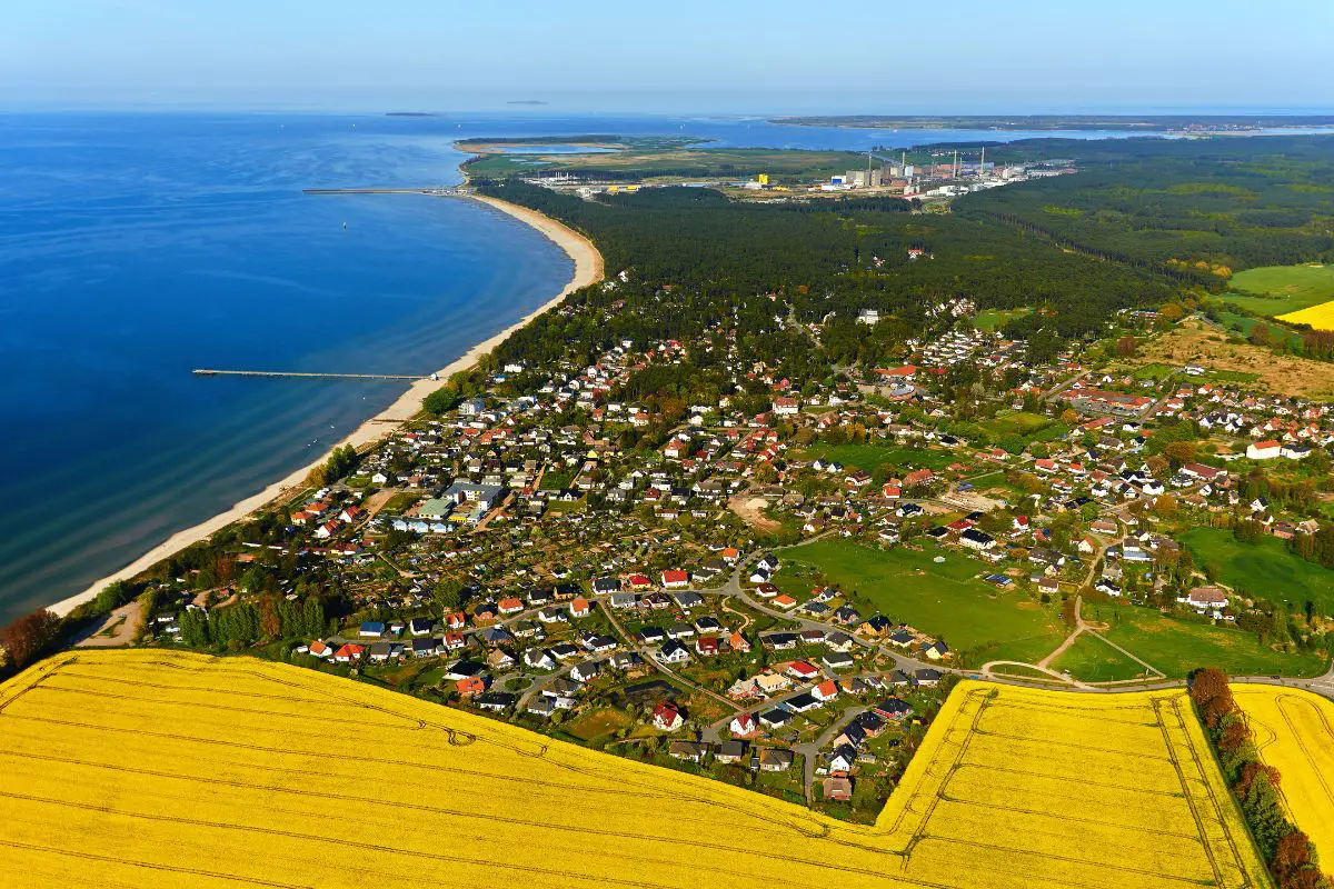 Renewable hydrogen- Aerial view of Lubmin, Germany