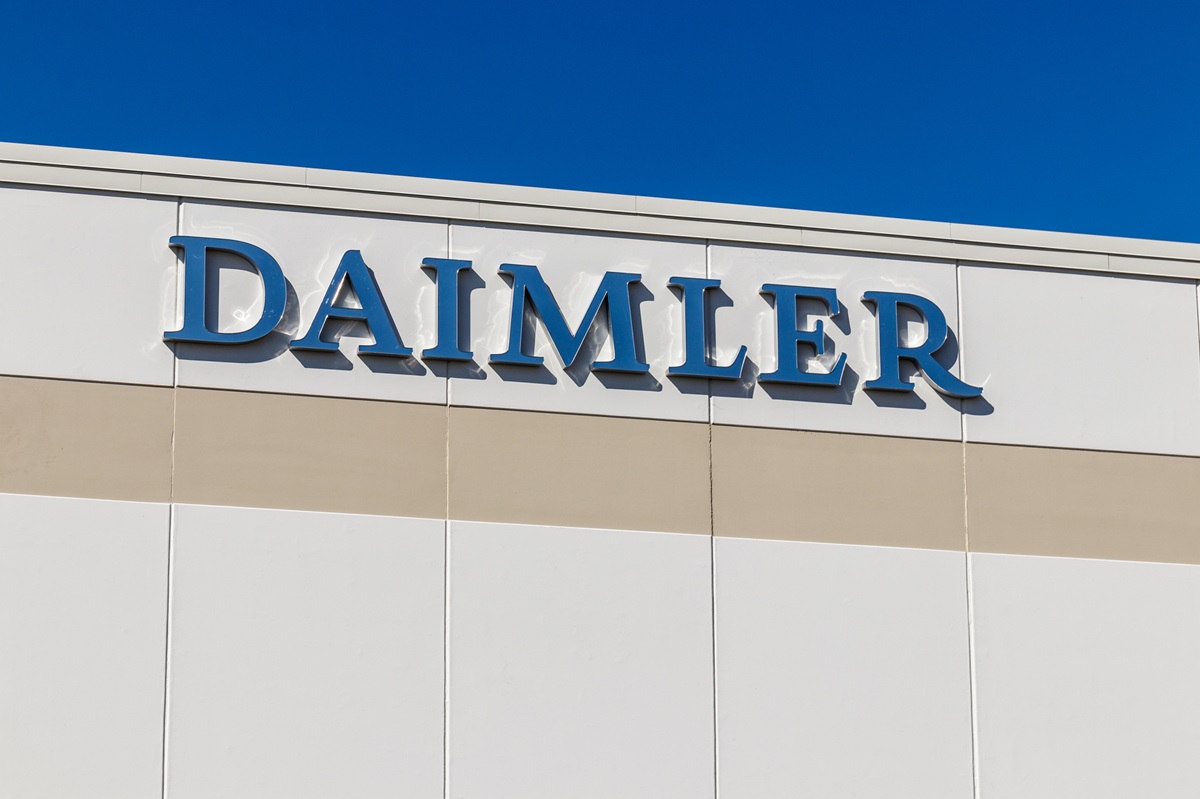 Hydrogen Trucks - Daimler logo on Building