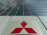 Mitsubishi Logo on side of glass building