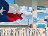 Hydrogen stations - Texas Flag - US money