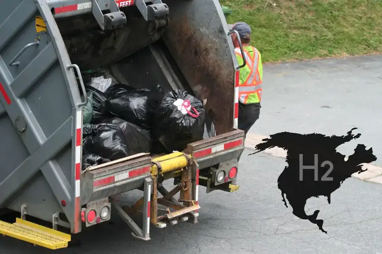 Hydrogen garbage trucks - North America H2 - Image of a standard garbage truck
