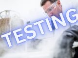 Liquid hydrogen - Testing - Scientist observing cryogenic product