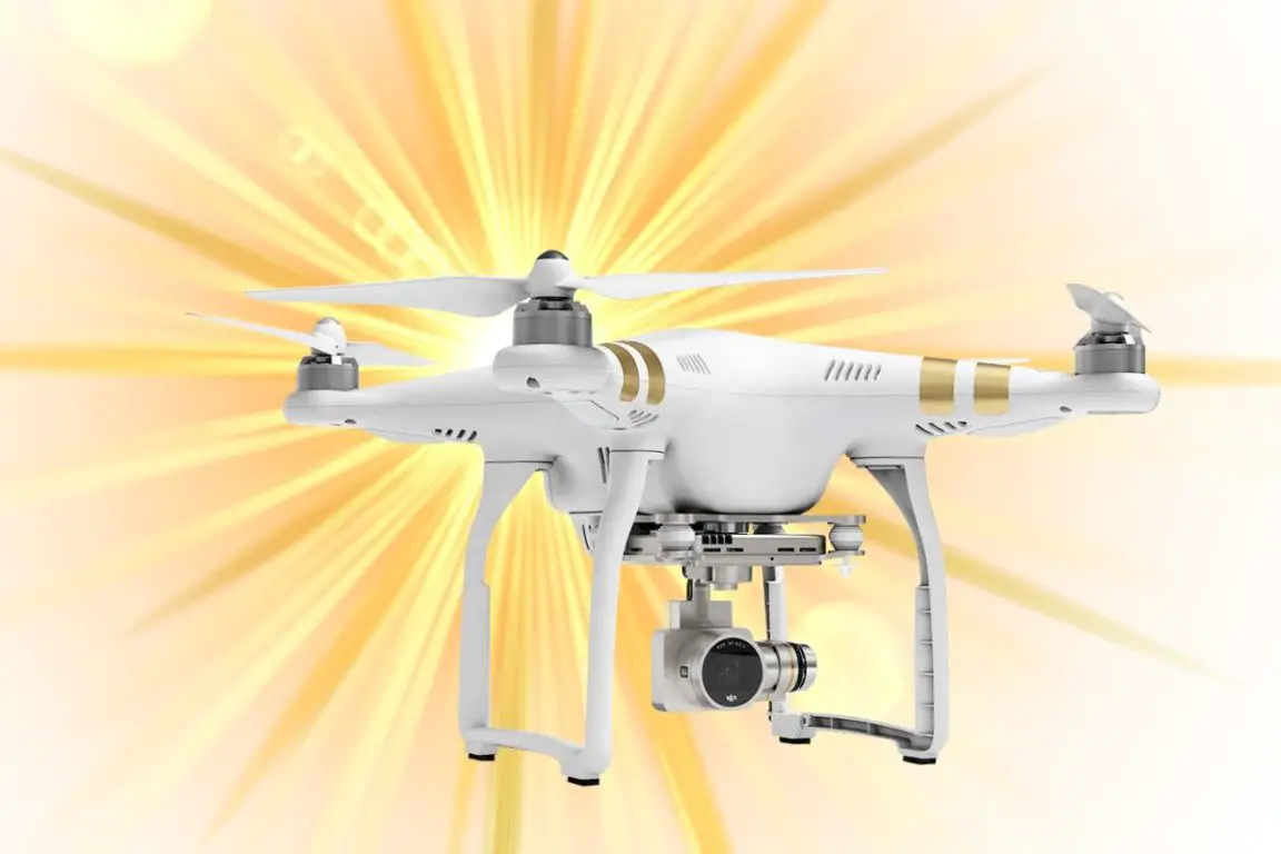 Solar energy - Image of drone with sun behind it