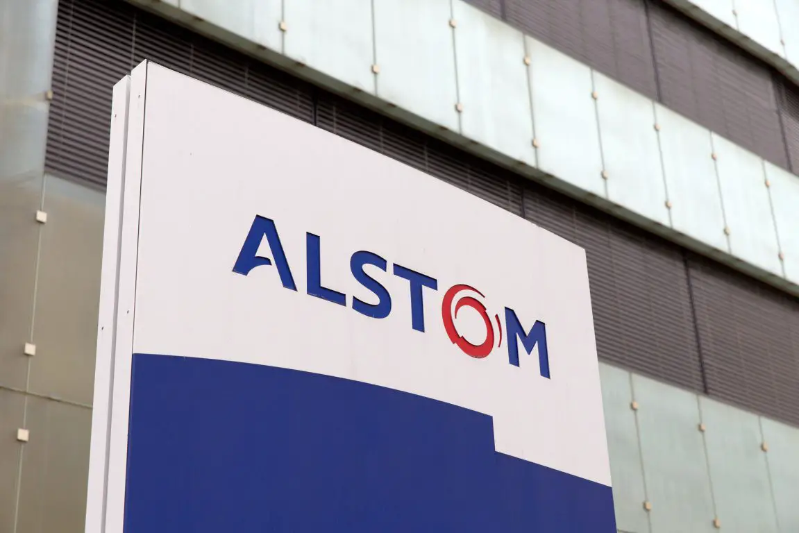 Hydrogen Train - Alstom Logo on Building