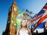 Green project delays - UK Flag and Parliment Building - Big Ben