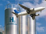 Hydrogen Aviation - H2 Storage and image of a commercial aircraft