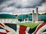 Anerobic Digestion plant - biogas production - UK flag