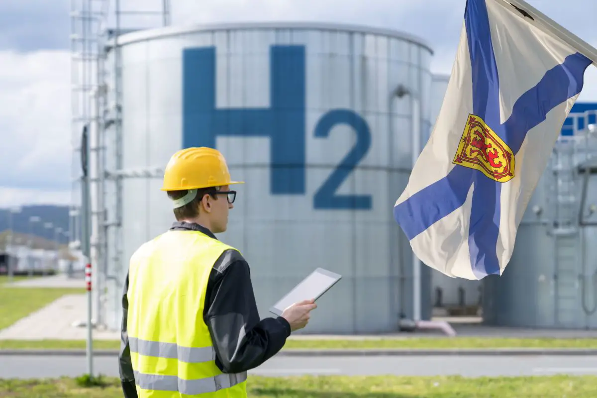Concept image of H2 production plant - Flag of Nova Scotia