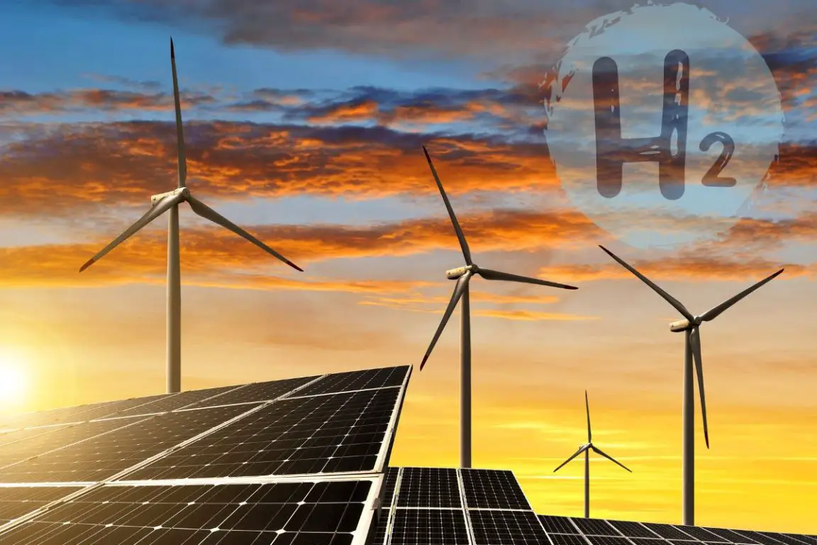Green hydrogen - Wind and Solar at Dusk