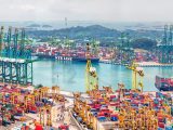Hydrogen Fuel Cell - Image of a commercial port in Singapore