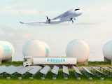 Hydrogen Fuel - Concept Image of hydrogen truck and zero-emission plane