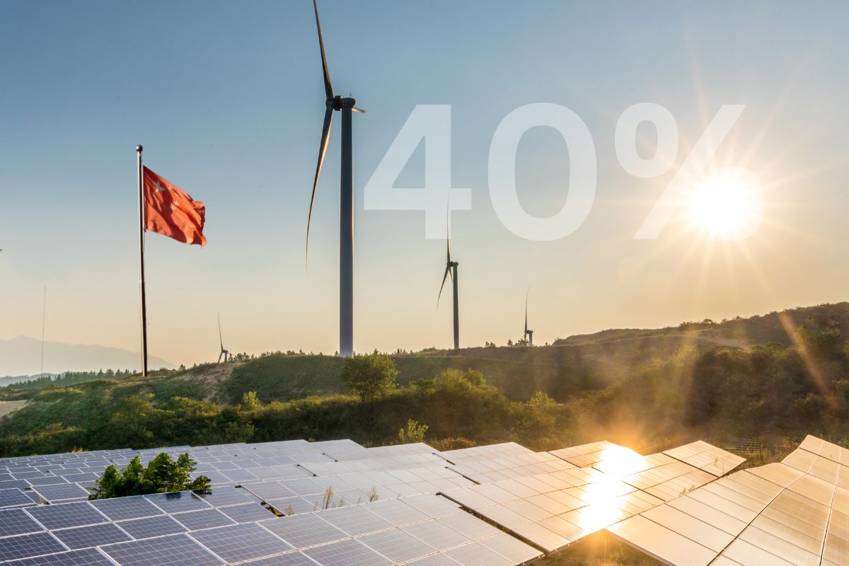 Solar energy - China 40% wind and solar
