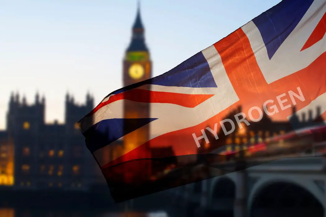 UK Hydrogen Industry - UK Government Building and flag