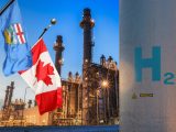 Hydrogen Production - Power Plant - Alberta and Canada flags