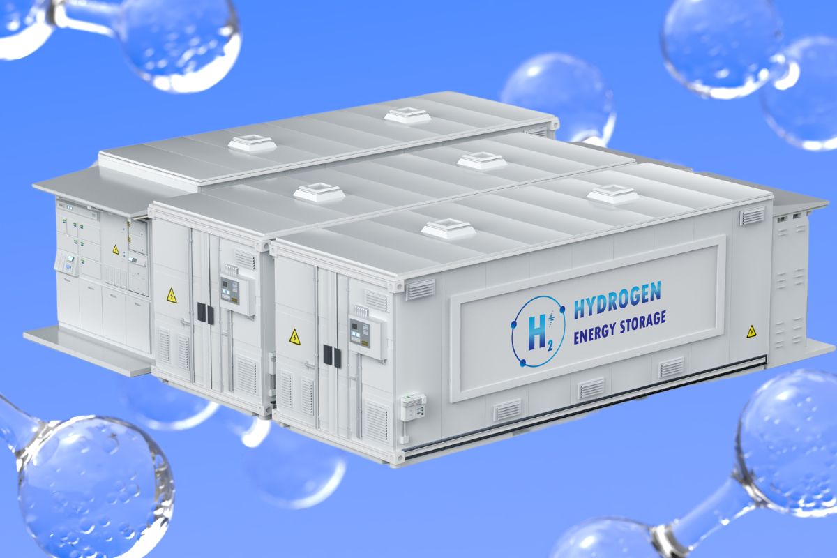Hydrogen Storage - Concept Image of storing hydrogen energy