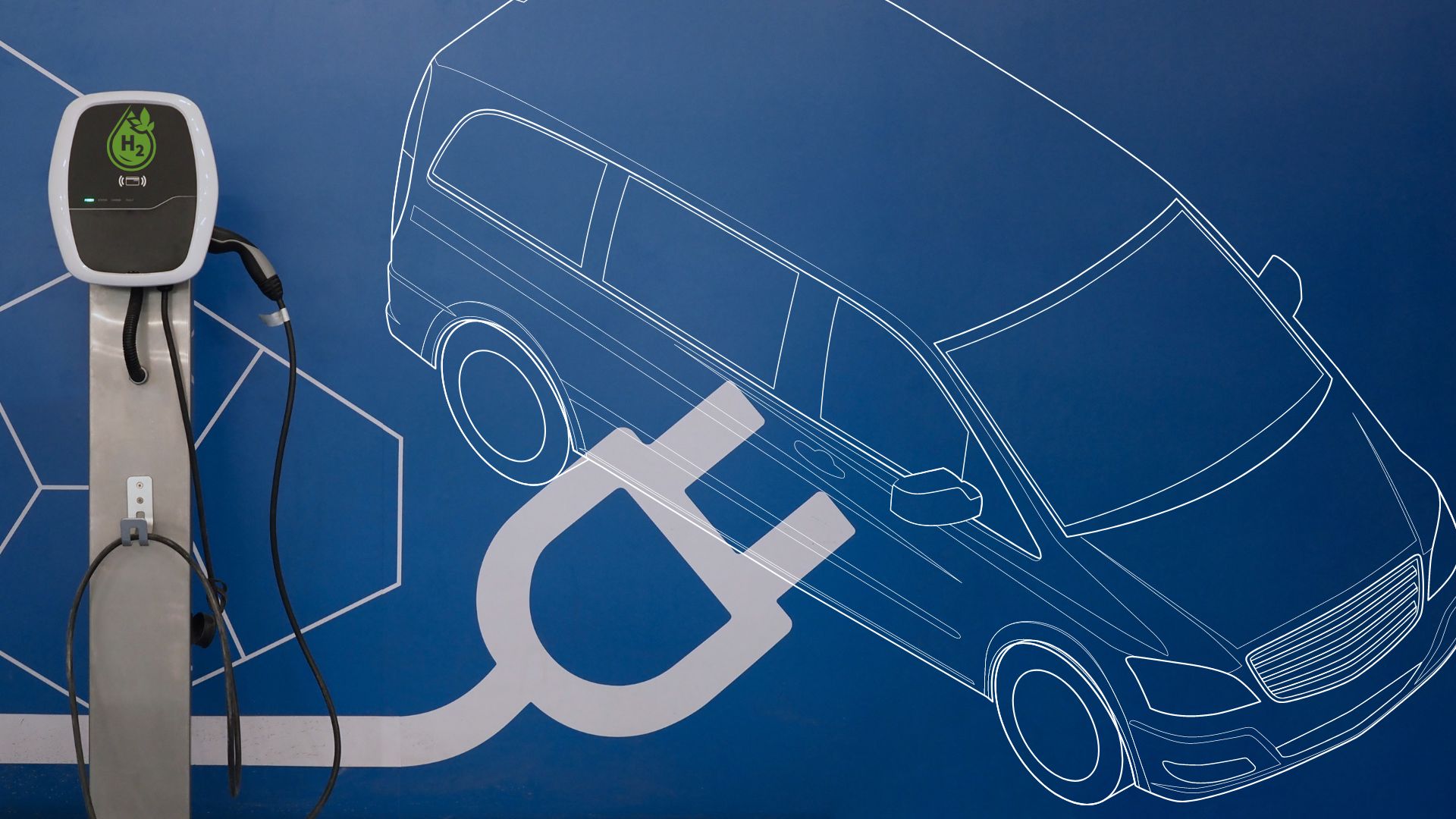 Van equipped with a hybrid system
